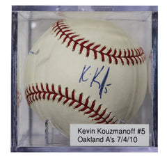Kevin Kouzmanoff San Diego Padres Signed Autographed Rawlings Official Major League Baseball with Display Holder