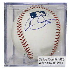 Carlos Quentin Chicago White Sox Signed Autographed Rawlings Official Major League Baseball with Display Holder