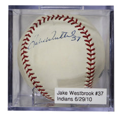 Jake Westbrook Cleveland Indians Signed Autographed Rawlings Official Major League Baseball with Display Holder