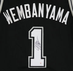 Victor Wembanyama San Antonio Spurs Signed Autographed Black #1 Custom Jersey PAAS COA