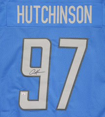 Aidan Hutchinson Detroit Lions Signed Autographed Blue #97 Custom Jersey PAAS COA
