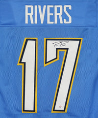 Philip Rivers San Diego Chargers Signed Autographed Blue #17 Custom Jersey PAAS COA