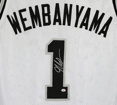 Victor Wembanyama San Antonio Spurs Signed Autographed White #1 Custom Jersey PAAS COA