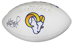 Matthew Stafford Los Angeles Rams Signed Autographed White Panel Logo Football Fanatics Certification