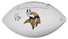 Justin Jefferson Minnesota Vikings Signed Autographed White Panel Logo Football PAAS COA