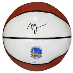 Moses Moody Golden State Warriors Signed Autographed White Panel Basketball JSA COA