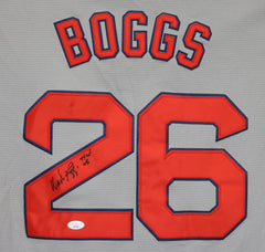 Wade Boggs Boston Red Sox Signed Autographed Gray #26 Jersey JSA COA