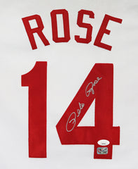 Pete Rose Cincinnati Reds Signed Autographed White #14 Custom Jersey JSA COA