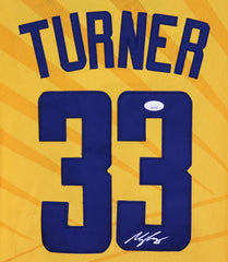Myles Turner Indiana Pacers Signed Autographed Yellow #33 Jersey JSA COA
