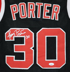 Terry Porter Portland Trail Blazers Signed Autographed Black #30 Jersey JSA COA