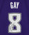 Rudy Gay Sacramento Kings Signed Autographed Purple #8 Jersey JSA COA