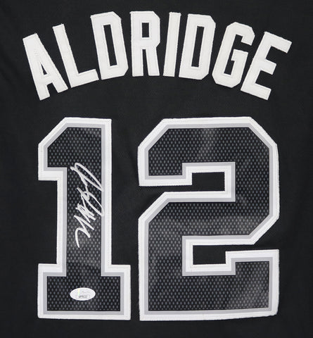 LaMarcus Aldridge San Antonio Spurs Signed Autographed Alternate Black #12 Jersey JSA COA