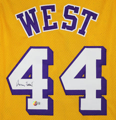 Jerry West Los Angeles Lakers Signed Autographed Yellow #44 Custom Jersey Beckett Certification