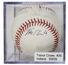 Trevor Crowe Cleveland Indians Signed Autographed Rawlings Official Major League Baseball with Display Holder