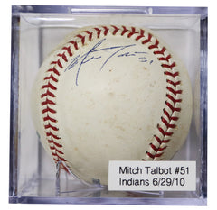 Mitch Talbot Cleveland Indians Signed Autographed Rawlings Official Major League Baseball with Display Holder