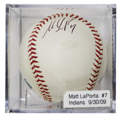 Matt LaPorta Cleveland Indians Signed Autographed Rawlings Official Major League Baseball with Display Holder