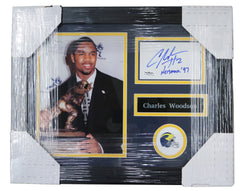 Charles Woodson Michigan Wolverines Signed Autographed 18" x 14" Framed Display