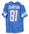 Calvin Johnson Detroit Lions Signed Autographed Blue #81 Custom Jersey Five Star Grading COA
