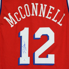 T. J. McConnell Philadelphia 76ers Signed Autographed Red #12 Custom Jersey Five Star Grading COA