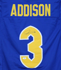 Jordan Addison Pittsburgh Pitt Panthers Signed Autographed Blue #3 Custom Jersey Five Star Grading COA