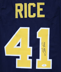 Glen Rice Michigan Wolverines Signed Autographed Blue #41 Custom Jersey Five Star Grading COA