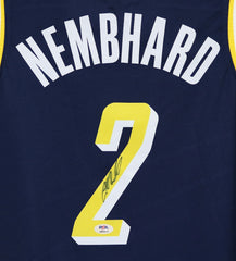 Andrew Nembhard Indiana Pacers Signed Autographed Blue #2 Jersey PSA COA