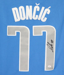 Luka Doncic Dallas Mavericks Signed Autographed Blue #77 Jersey PAAS COA