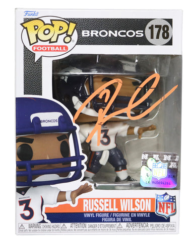 Russell Wilson Denver Broncos Signed Autographed NFL FUNKO POP #178 Vinyl Figure PRO-Cert COA - SCUFFED SIGNATURE