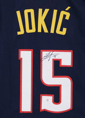 Nikola Jokic Denver Nuggets Signed Autographed Dark Blue #15 Custom Jersey PAAS COA