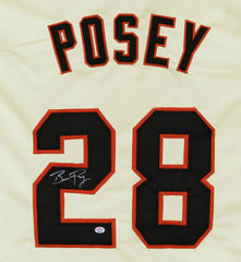 Buster Posey San Francisco Giants Signed Autographed Cream #28 Custom Jersey PAAS COA