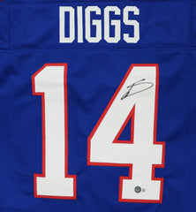 Stefon Diggs Buffalo Bills Signed Autographed Blue #14 Custom Jersey Beckett Witness Certification