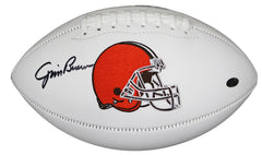 Jim Brown Cleveland Browns Signed Autographed White Panel Logo Football - GTSM COA