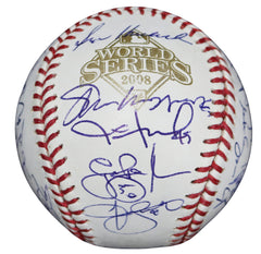 Tampa Bay Rays 2008 World Series Team Signed Autographed Rawlings Official World Series Baseball with Display Holder - 29 Autographs