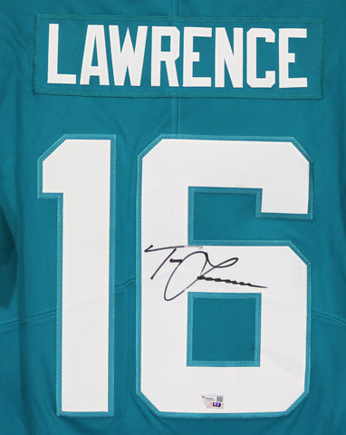 Trevor Lawrence Jacksonville Jaguars Signed Autographed Teal #16 Jersey Fanatics Certification