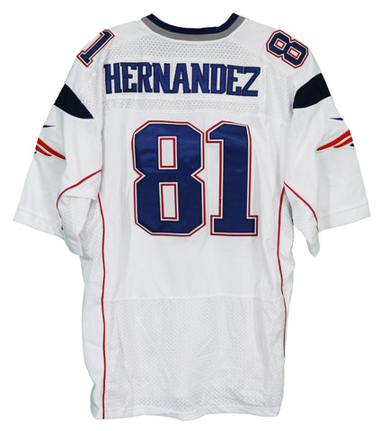 Aaron Hernandez New England Patriots White #81 Jersey Size 52