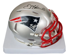 Julian Edelman New England Patriots Signed Autographed Football Mini Helmet JSA Witnessed COA
