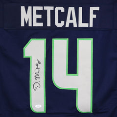 DK Metcalf Seattle Seahawks Signed Autographed Blue #14 Custom Jersey JSA COA