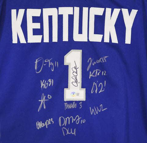 Kentucky Wildcats 2021-22 Team Signed Autographed Blue Custom Jersey Beckett Witness Certification
