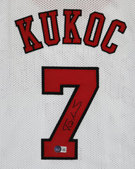 Toni Kukoc Chicago Bulls Signed Autographed White #7 Custom Jersey Beckett Witness Certification