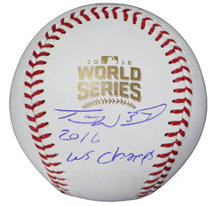 Travis Wood Chicago Cubs Signed Autographed Rawlings Official 2016 World Series Baseball JSA COA with Display Holder