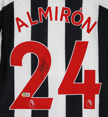 Miguel Almiron Signed Autographed Newcastle United Black and White #24 Jersey Beckett Certification