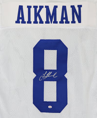 Troy Aikman Dallas Cowboys Signed Autographed White #8 Custom Jersey PAAS COA