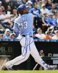 Salvador Perez Kansas City Royals Signed Autographed 8" x 10" Hitting Photo Heritage Authentication COA