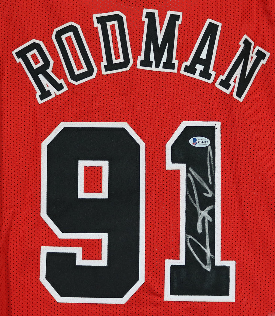 Dennis Rodman Detroit Pistons Signed Autographed Blue #91 Jersey