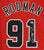 Dennis Rodman Chicago Bulls Signed Autographed Red #91 Custom Jersey Beckett Sticker Hologram Only