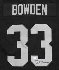 Lynn Bowden Jr. Las Vegas Raiders Signed Autographed Black #33 Custom Jersey Beckett Witnessed Sticker Hologram Only