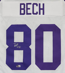 Jack Bech LSU Tigers Signed Autographed White #80 Custom Jersey Beckett Witness Certification