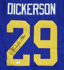 Eric Dickerson Los Angeles Rams Signed Autographed Blue #29 Custom Jersey JSA Witnessed COA