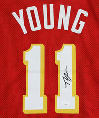 Trae Young Atlanta Hawks Signed Autographed Red #11 Custom Jersey JSA COA