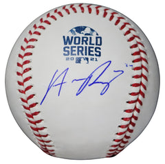Austin Riley Atlanta Braves Signed Autographed Rawlings Official 2021 World Series Baseball Beckett Witness Certification with Display Holder